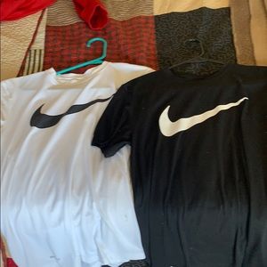 2 dri fit Nike t- shirts, black and white